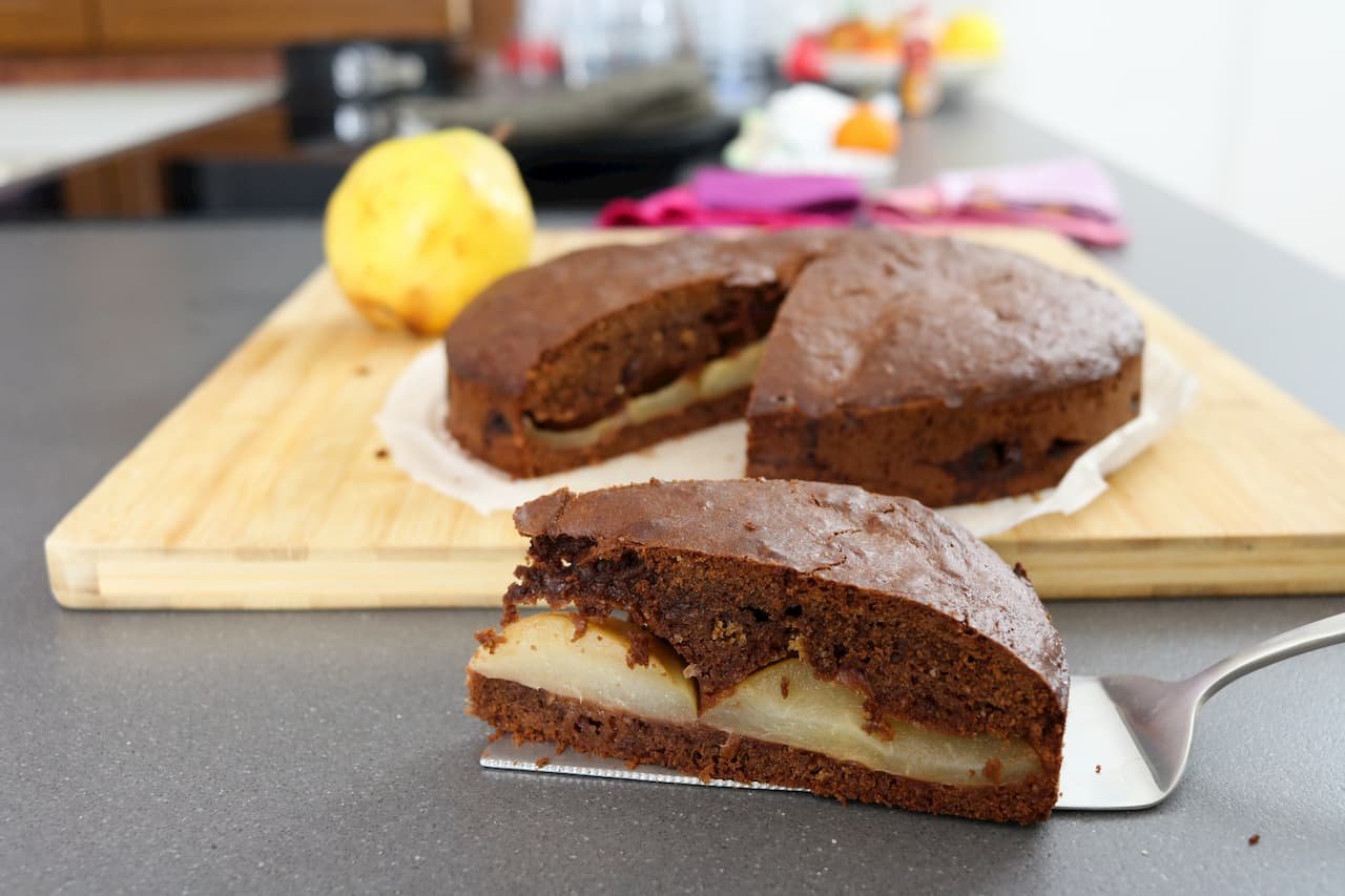 tarta pera y chocolate