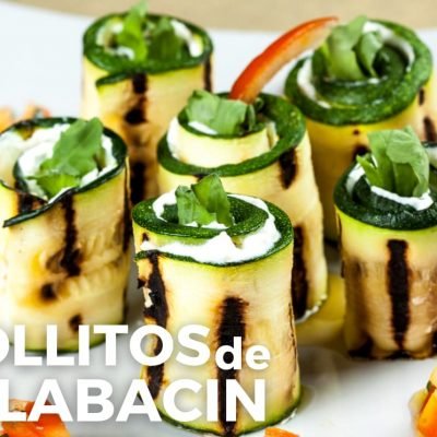 rollitos de calabacín y salmón