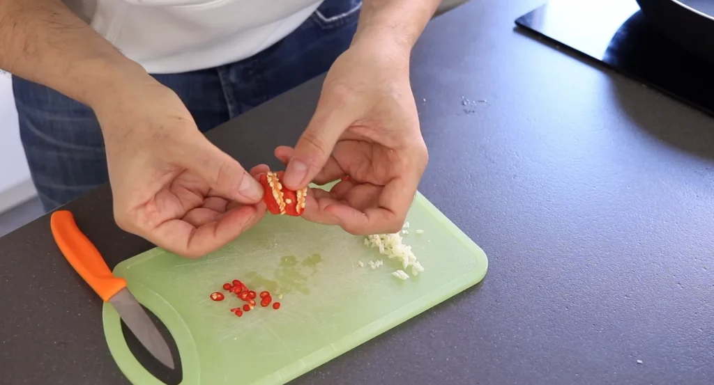Pasta con salsa arrabbiata el ají