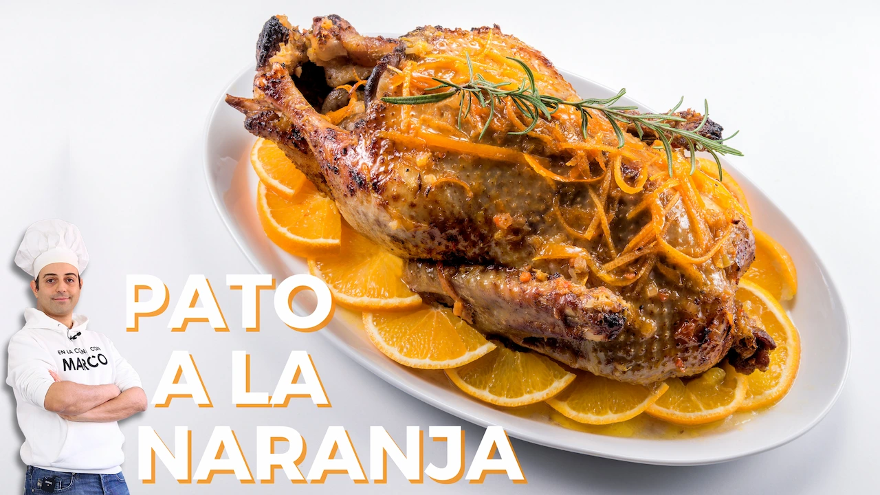 Pato a la naranja al horno