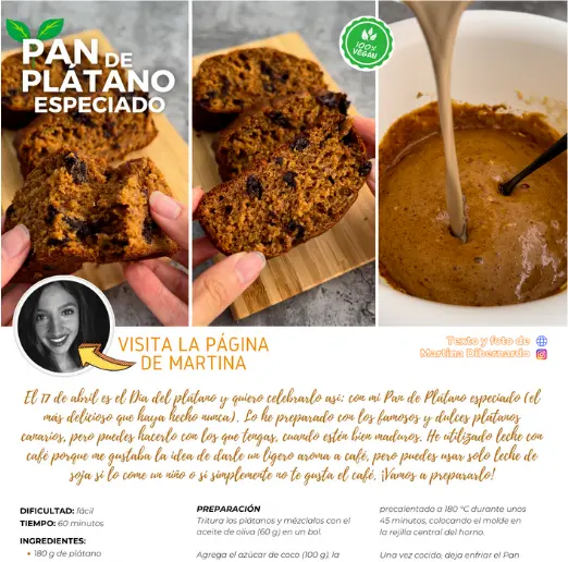 receta vegana pan de platano
